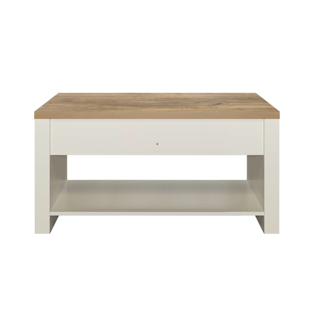 Lancaster 2 Drawer Coffee Table Cream & Oak Effect