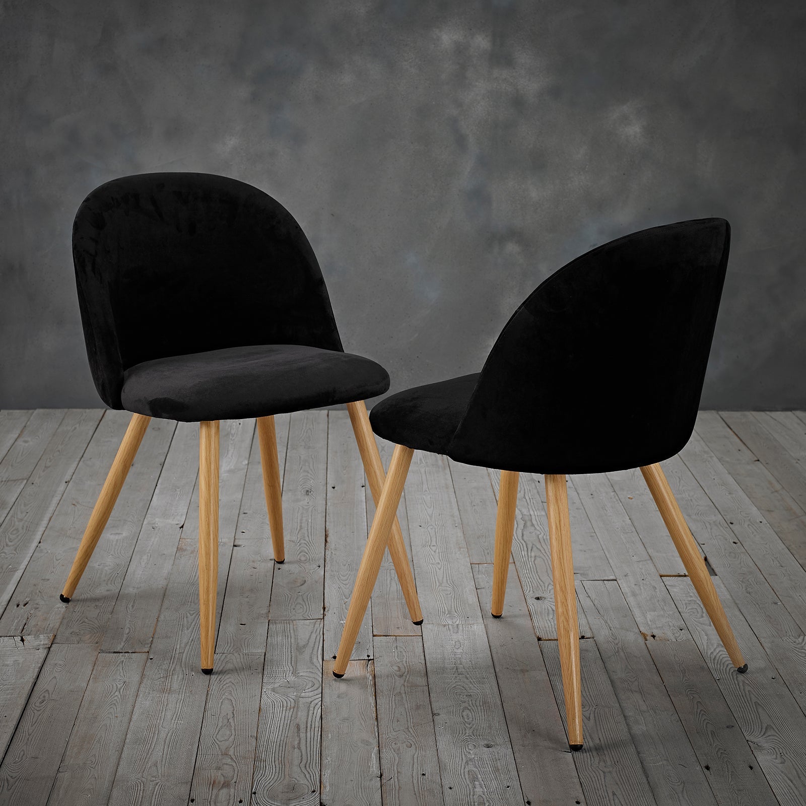 Leano Black Dining Chair (Pack of 2) - Furniturezone