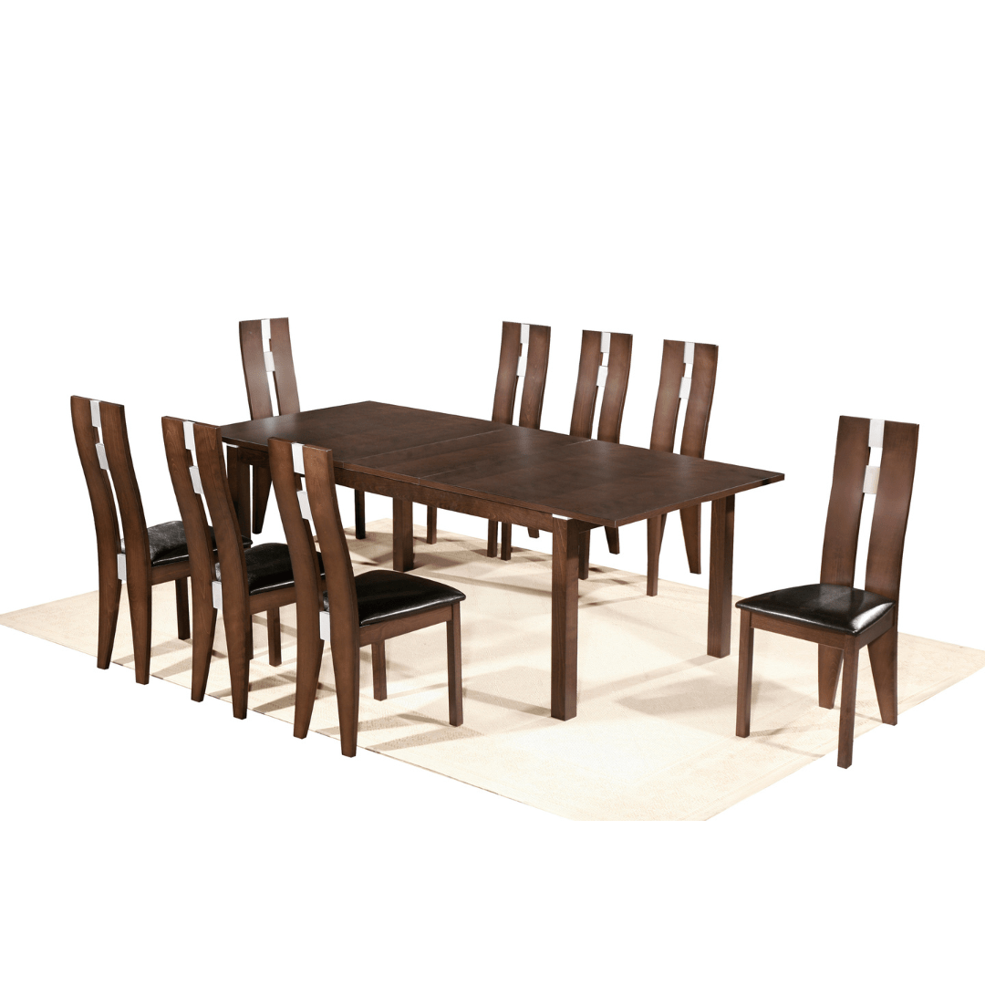 Leo Extendable 8 Chair Dining Table Set - Furniturezone