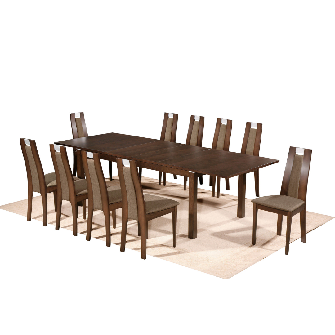 Leo Extendable 8 Chair Dining Table Set