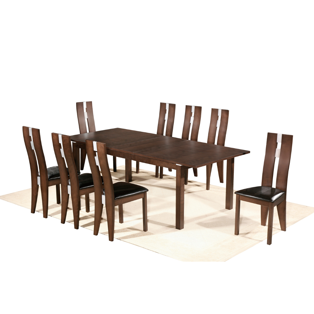 Leo Extendable 8 Chair Dining Table Set