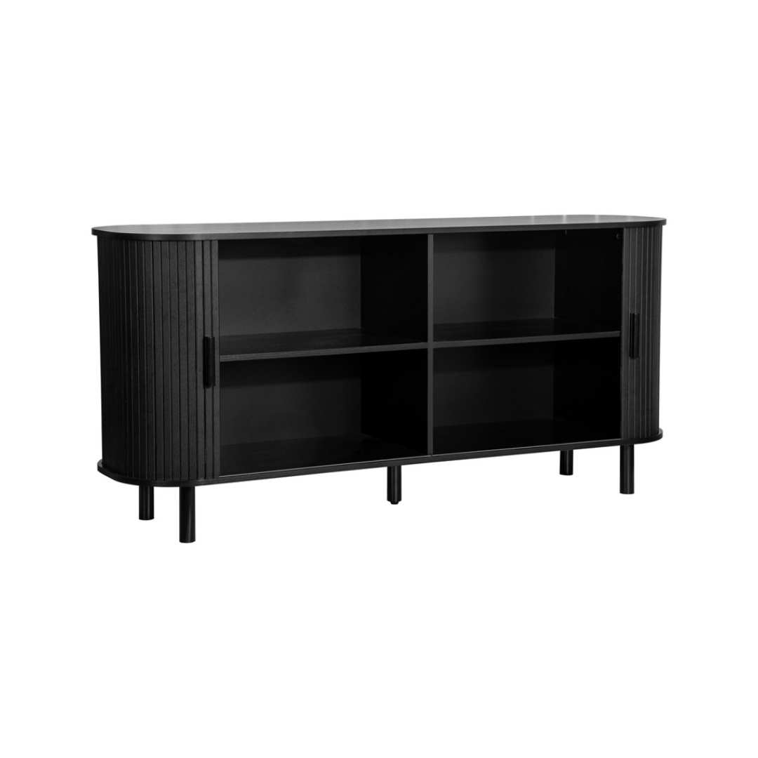 Lille Fluted Black Sideboard - Furniturezone