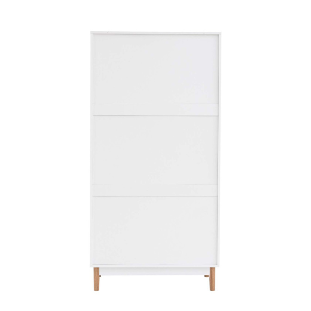 Marchesi 2 Door 1 Drawer Rattan Wardrobe White