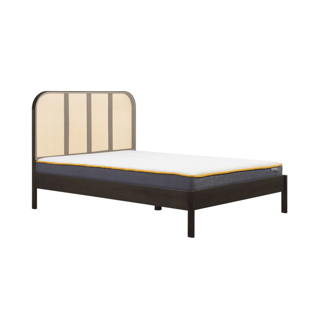 Margot Rattan Black Bed Frame - Black Oak - Furniturezone