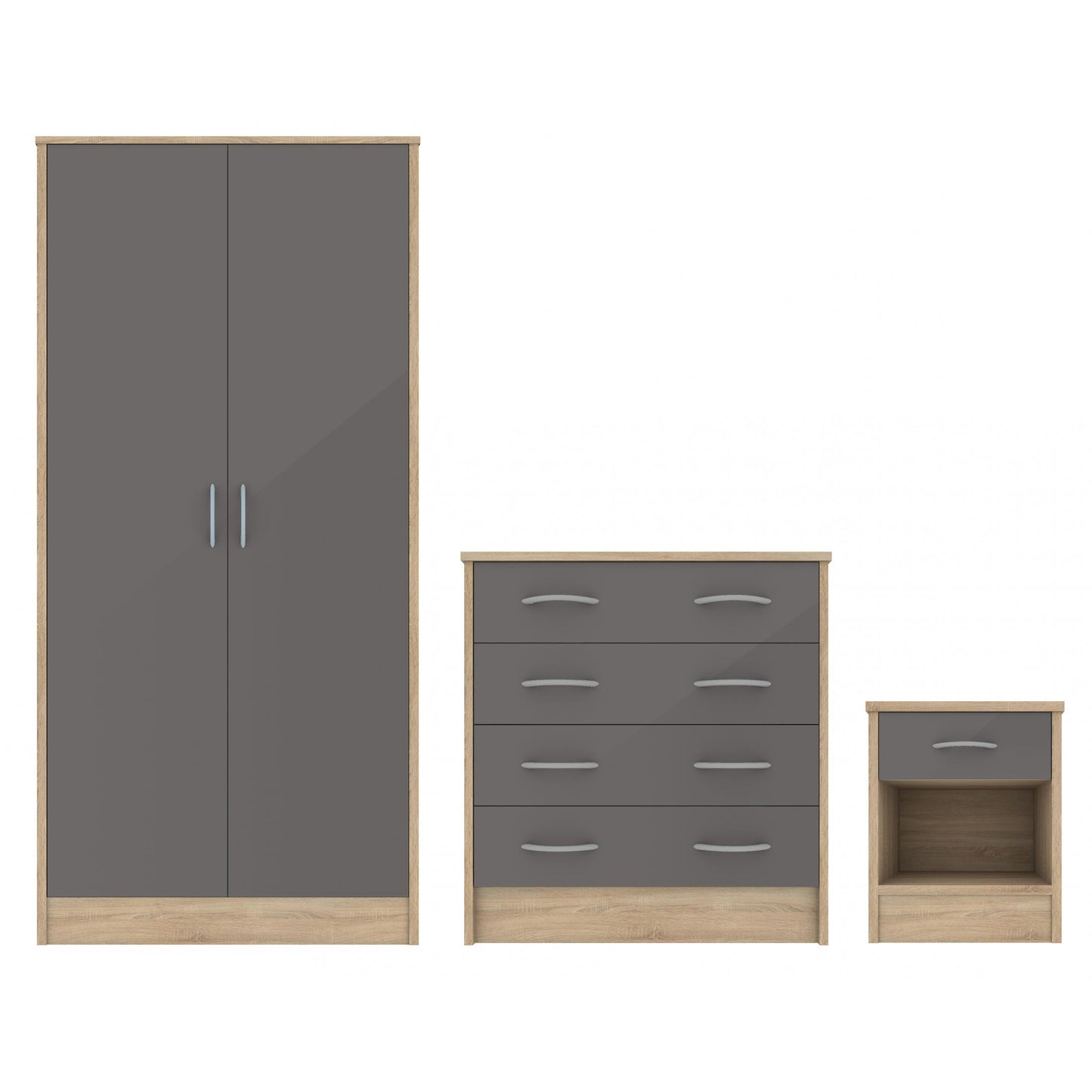 Marla Grey High Gloss Bedroom Set