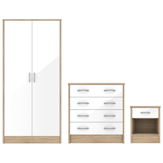 Marla White High Gloss Bedroom Set