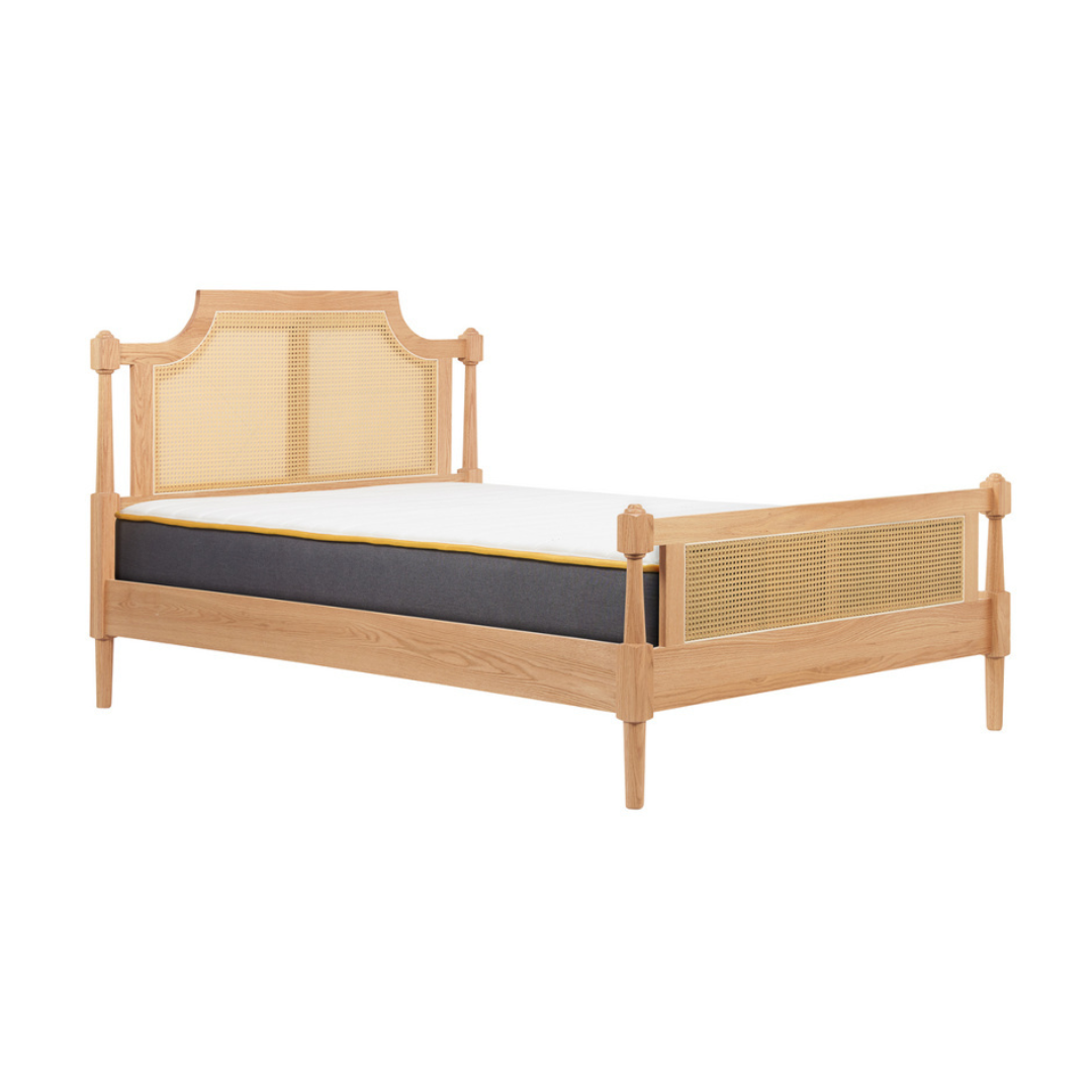 Marotta Rattan Solid Oak Oak Bed Frame