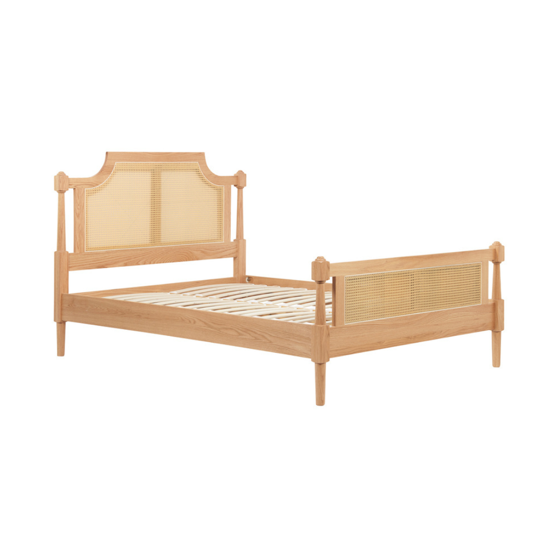 Marotta Rattan Solid Oak Oak Bed Frame