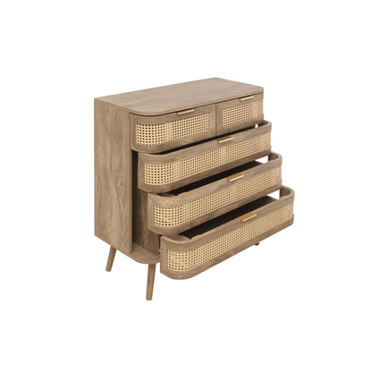 Milo 5 Drawer Rattan Chest - Furniturezone