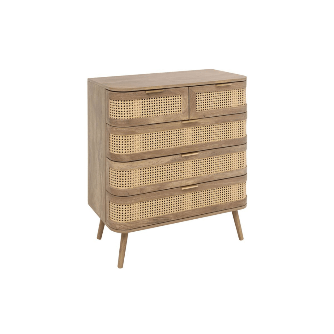 Milo 5 Drawer Rattan Chest - Furniturezone