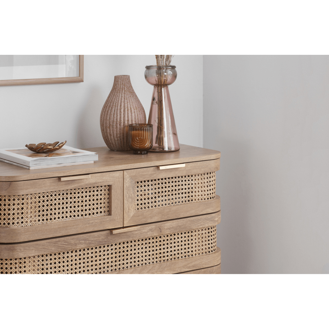 Milo 5 Drawer Rattan Chest - Furniturezone