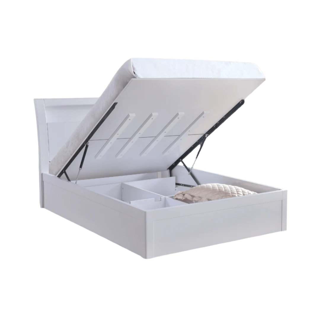 Myra High Gloss LED Ottoman Storage Bed Frame - Furniturezone