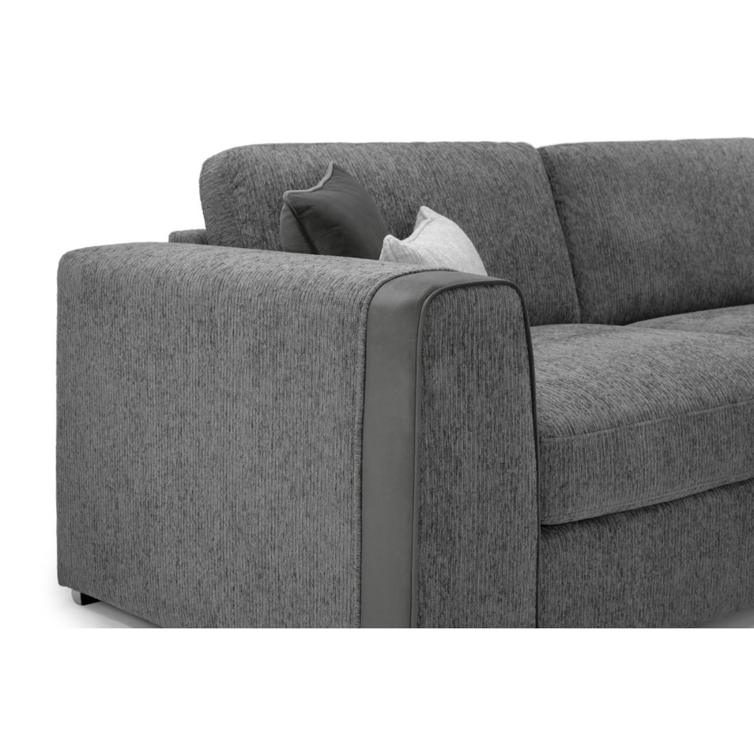 Naples Large Grey Fabric Corner Sofa - Furniturezone