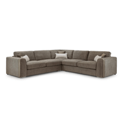 Naples Large Mocha Fabric Corner Sofa - Furniturezone