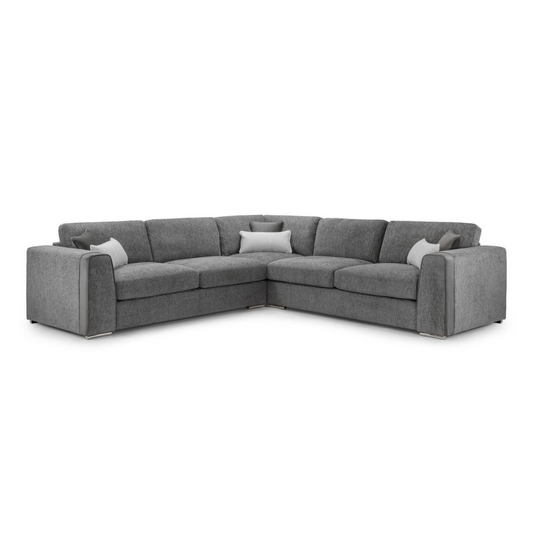 Naples Large Grey Fabric Corner Sofa