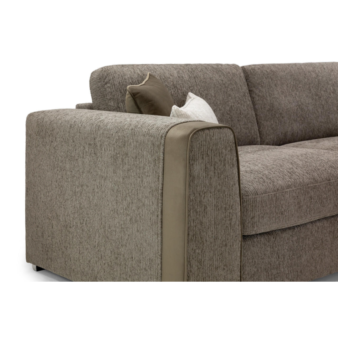 Naples Large Mocha Fabric Corner Sofa