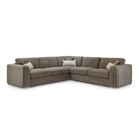 Naples Large Mocha Fabric Corner Sofa