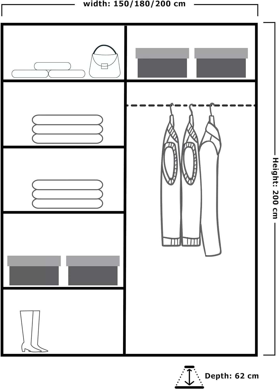 Neda Sliding Wardrobe - Furniturezone
