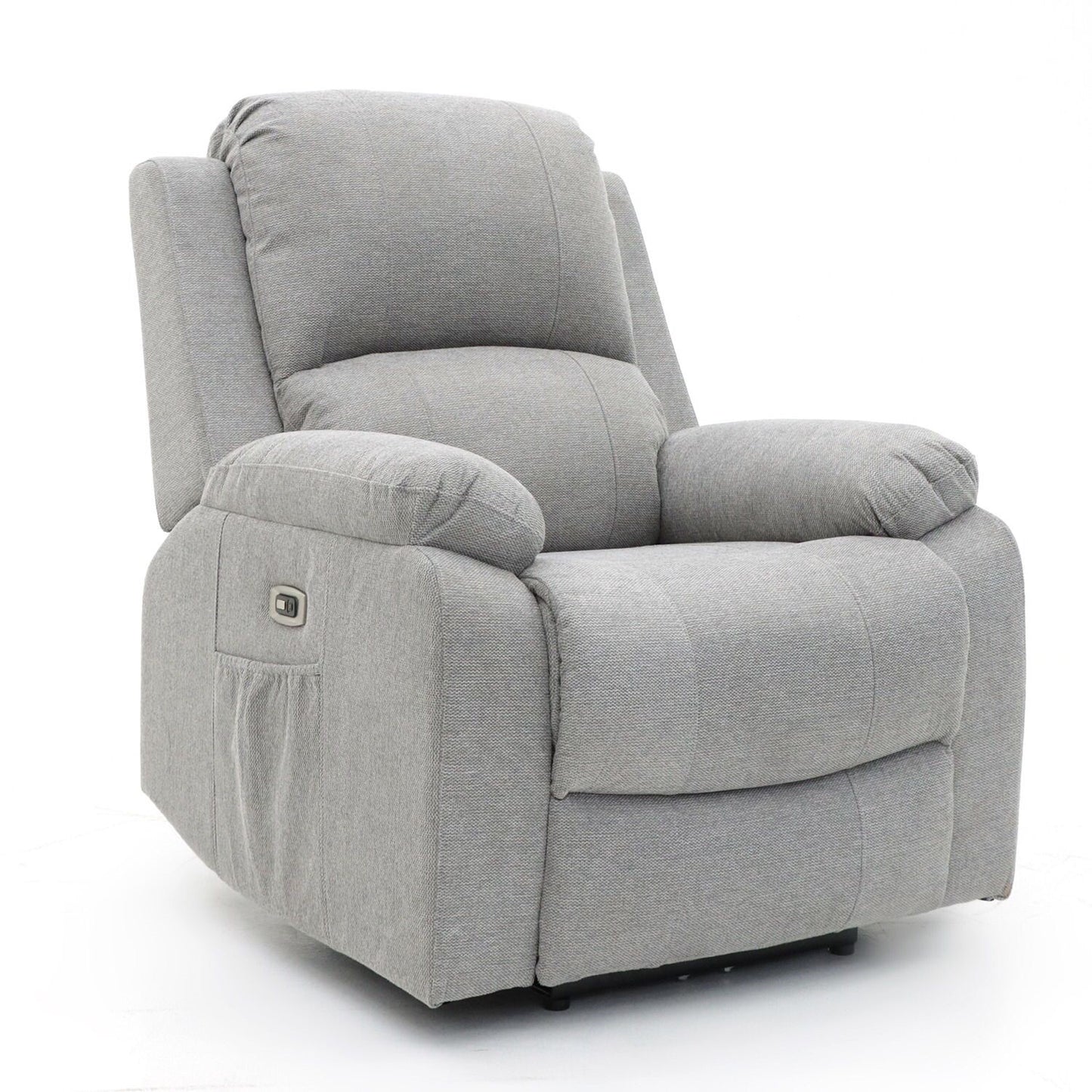 Costa Electric Recliner Sofa Grey Fabric Armchair