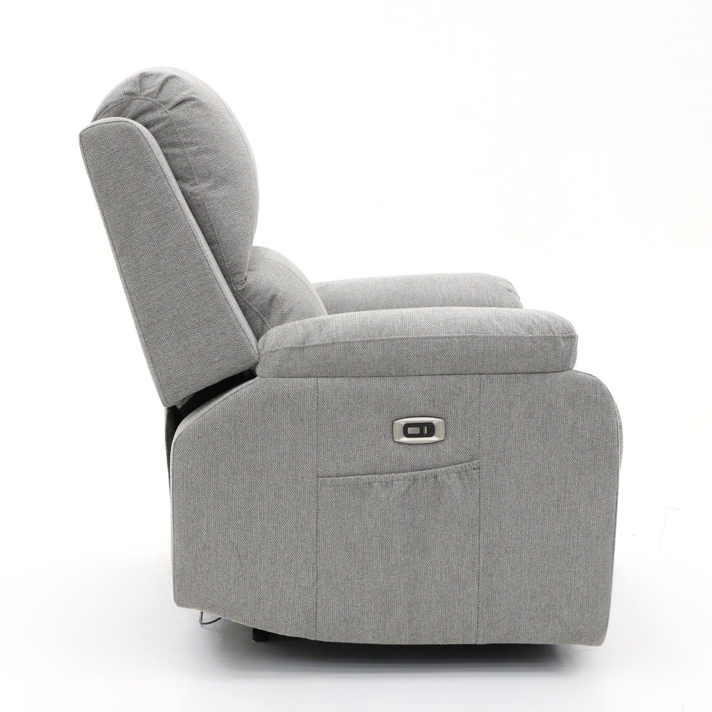 Costa Electric Recliner Sofa Grey Fabric Armchair