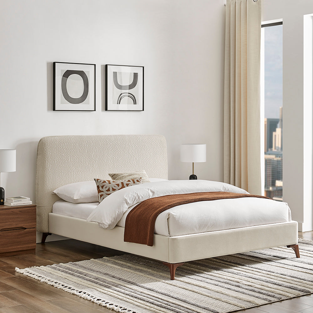 Santino Natural Fabric Bed Frame