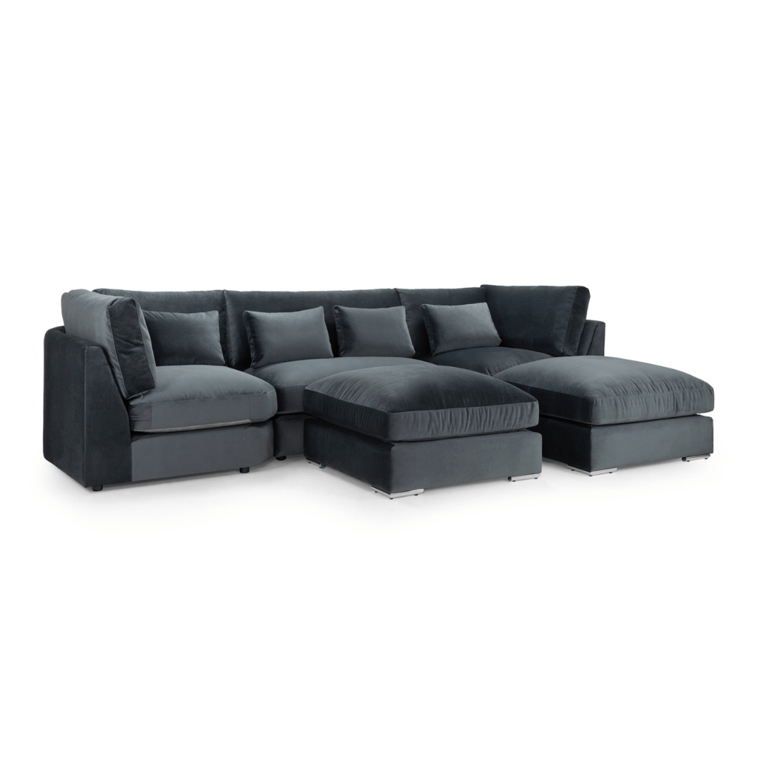 Orfeo Slate Grey U - Shape Sofa - Furniturezone