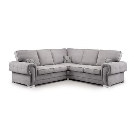 Verona Large Fullback Grey Corner Sofa