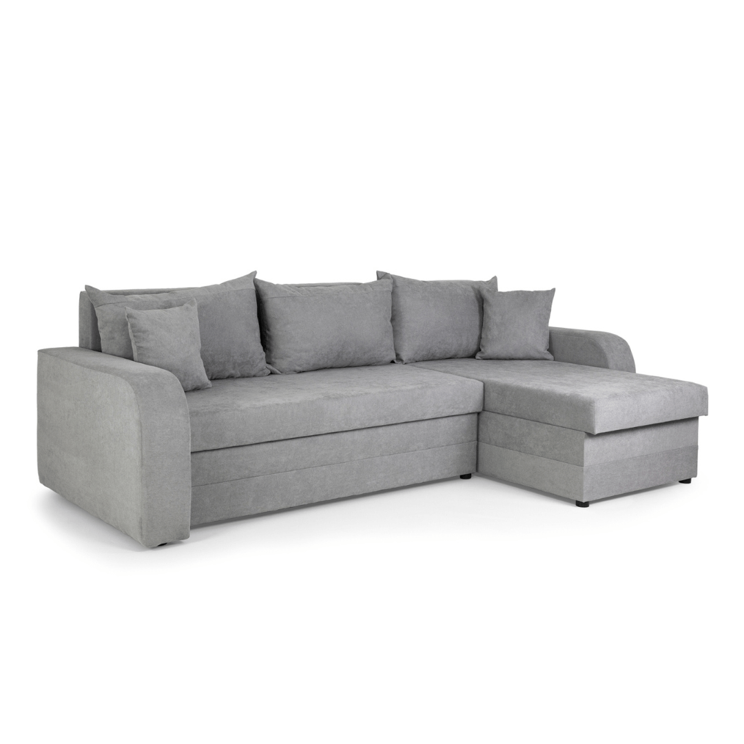 Pirlo Grey Fabric Universal Corner Sofa Bed - Furniturezone