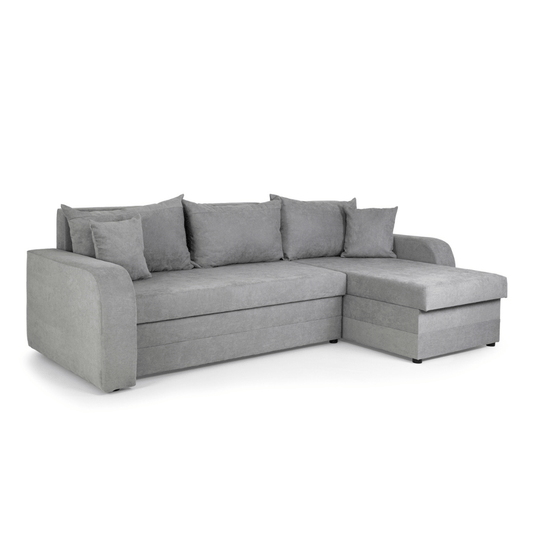Pirlo Grey Fabric Universal Corner Sofa Bed - Furniturezone