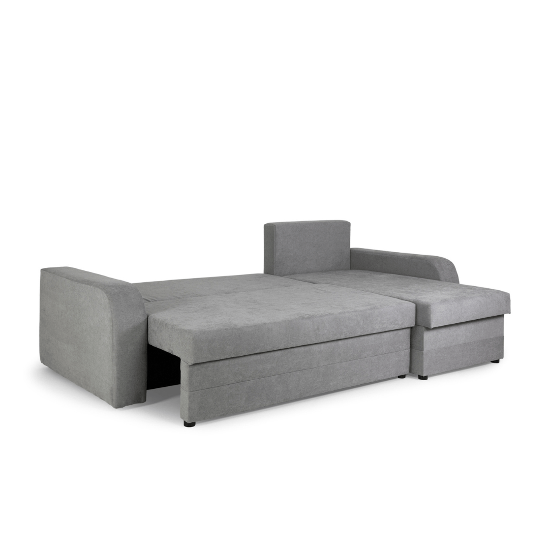 Pirlo Grey Fabric Universal Corner Sofa Bed - Furniturezone