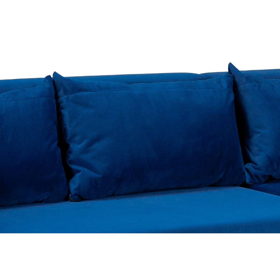 Pirlo Navy Blue Fabric Universal Corner Sofa Bed - Furniturezone