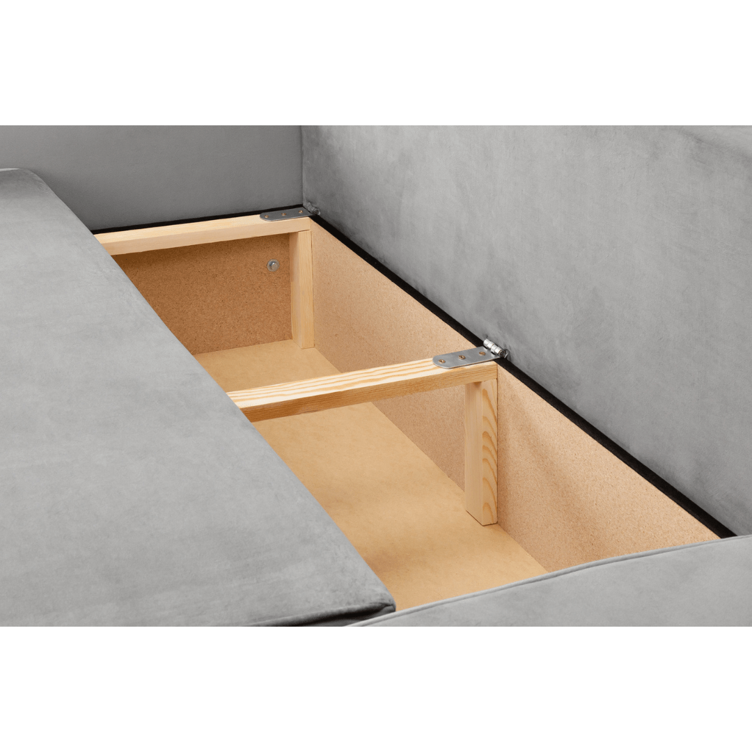 Pirlo Plush Velvet Grey Universal Corner Sofa Bed - Furniturezone