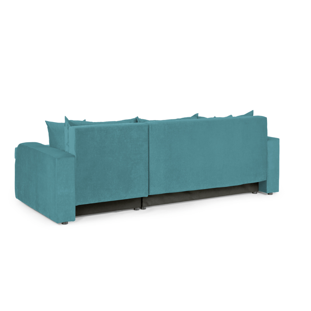 Pirlo Teal Fabric Universal Corner Sofa Bed - Furniturezone