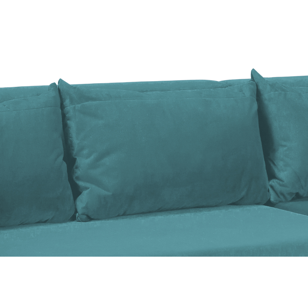 Pirlo Teal Fabric Universal Corner Sofa Bed - Furniturezone