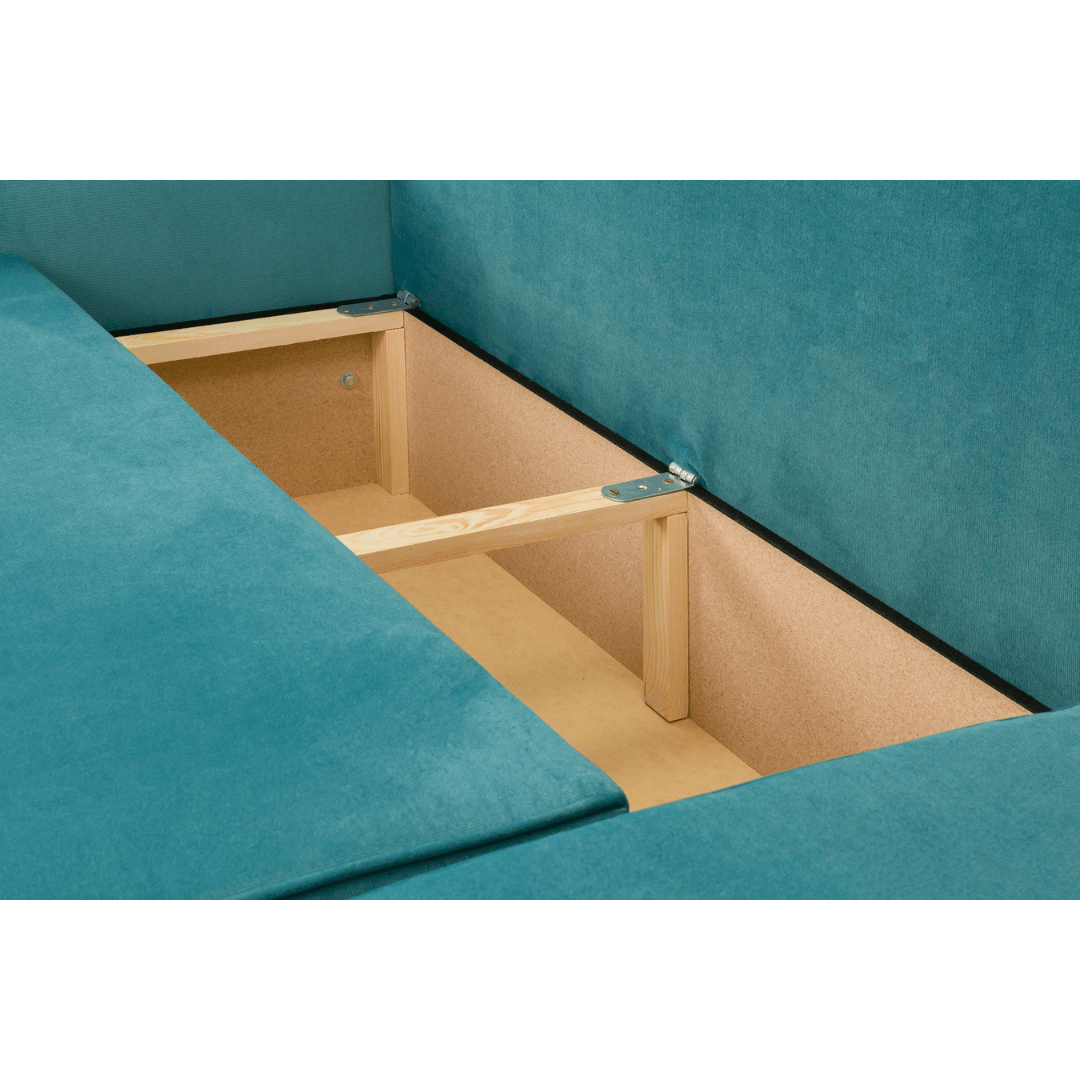 Pirlo Teal Fabric Universal Corner Sofa Bed - Furniturezone