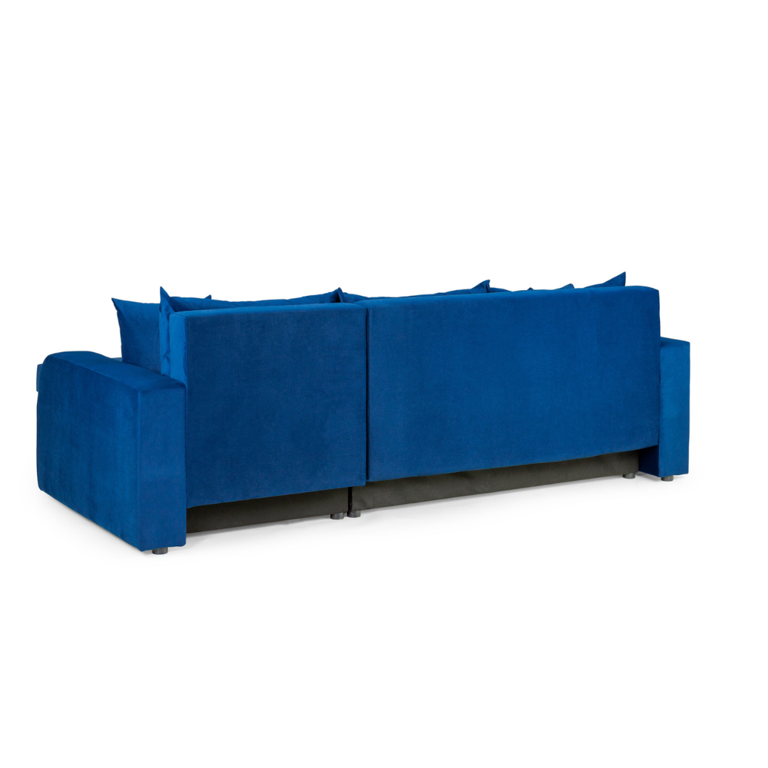 Pirlo Navy Blue Fabric Universal Corner Sofa Bed