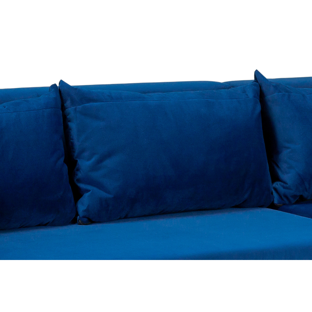 Pirlo Navy Blue Fabric Universal Corner Sofa Bed