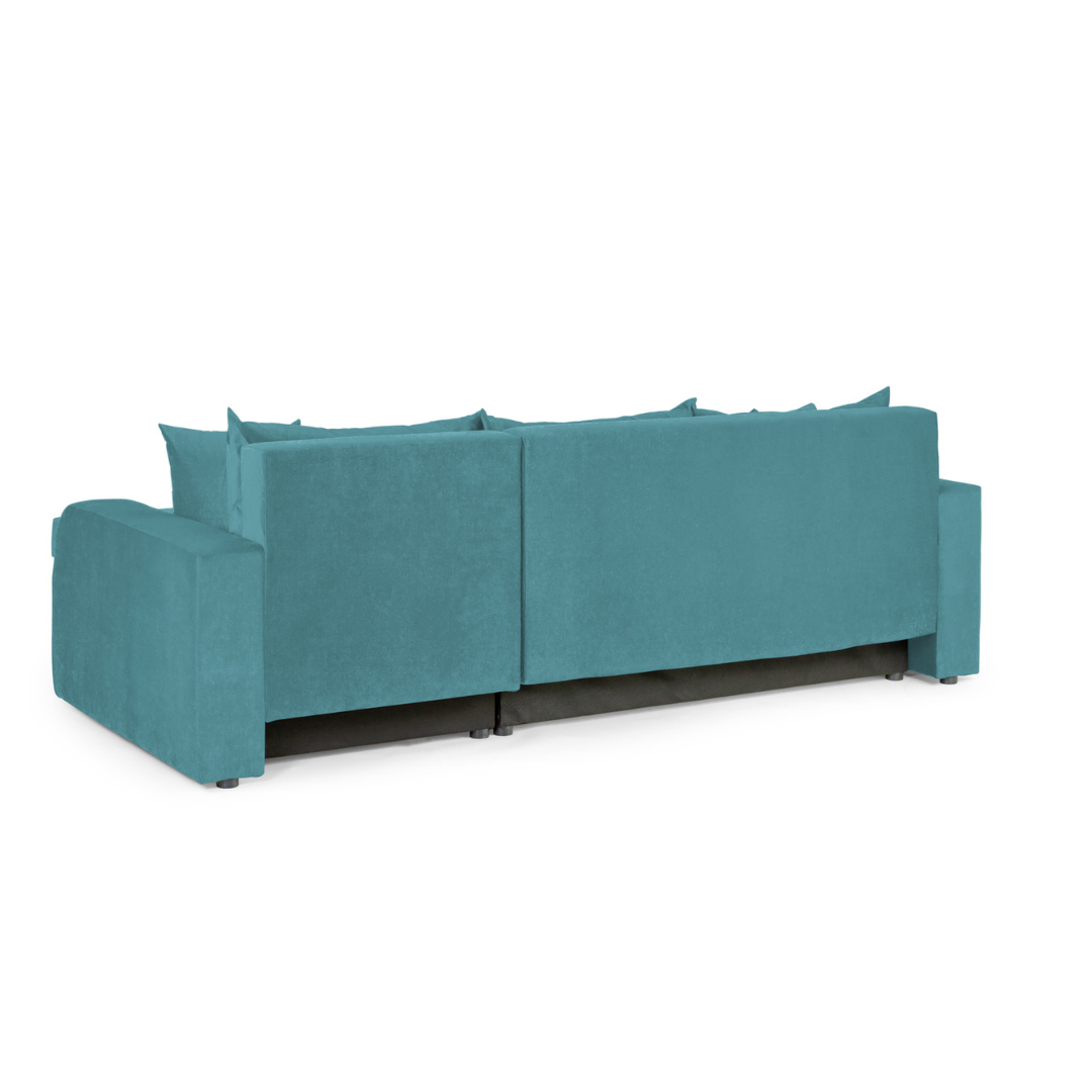 Pirlo Teal Fabric Universal Corner Sofa Bed