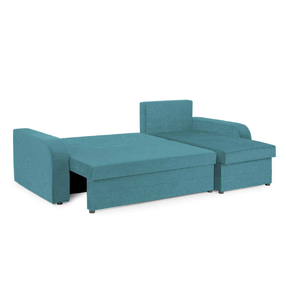 Pirlo Teal Fabric Universal Corner Sofa Bed