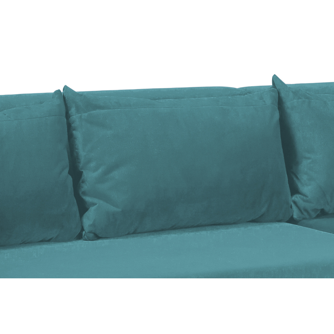 Pirlo Teal Fabric Universal Corner Sofa Bed