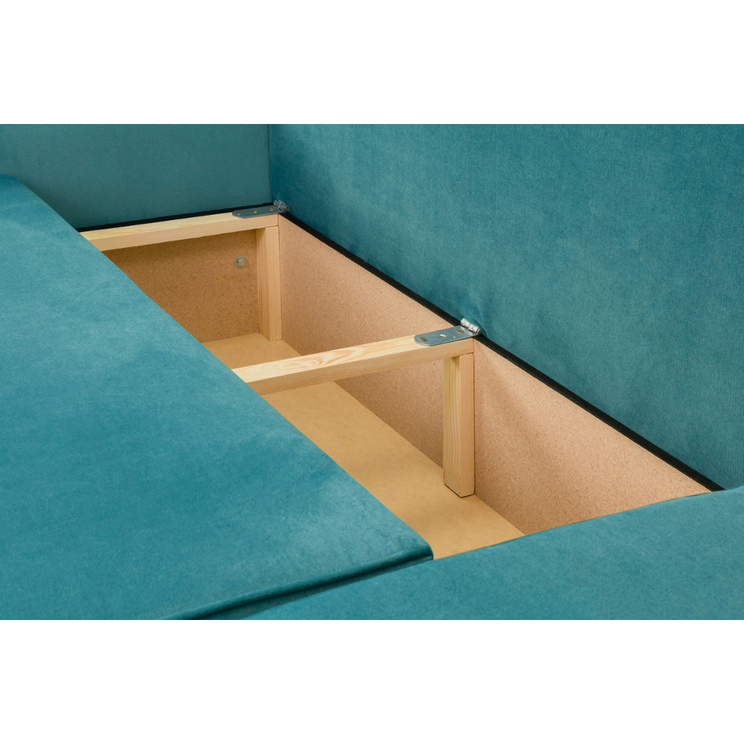 Pirlo Teal Fabric Universal Corner Sofa Bed