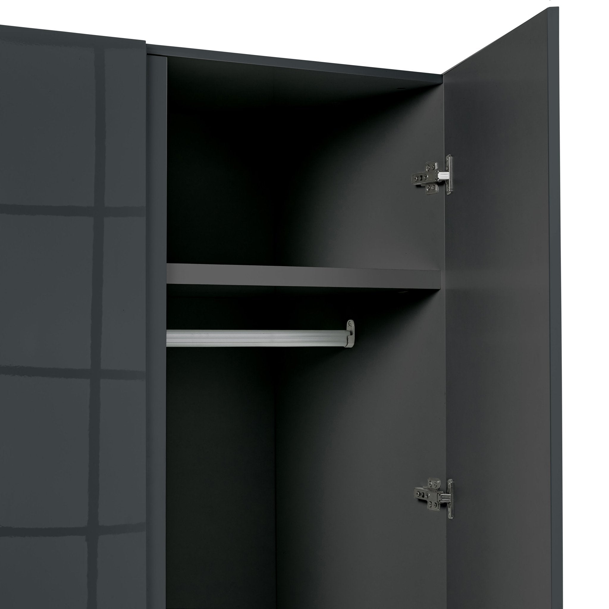 Puro Charcoal 2 Door Wardrobe - Furniturezone