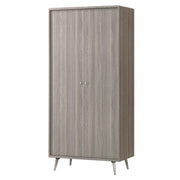 Ruffa 2 Door Grey Oak Wardrobe - Furniturezone