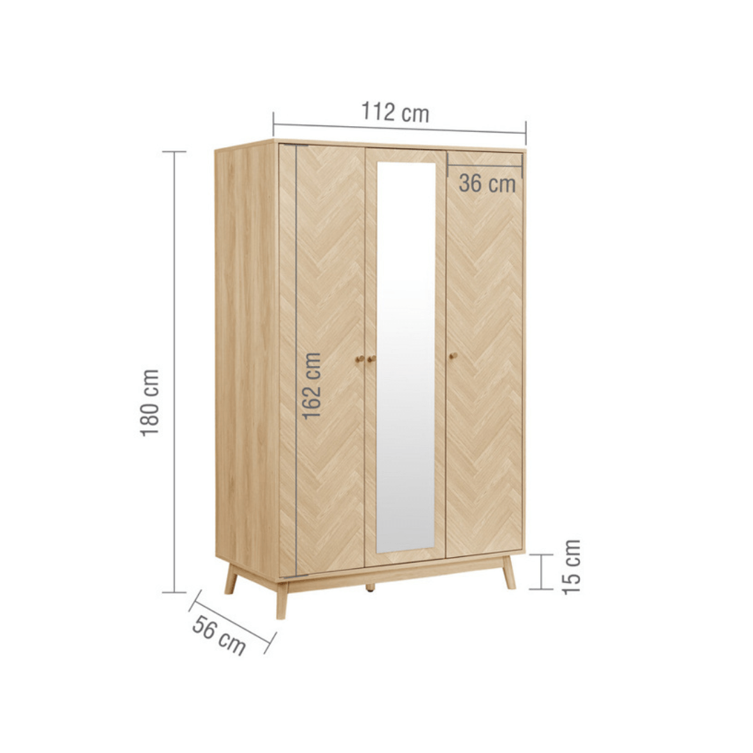Sante Three Door Wardrobe - Furniturezone