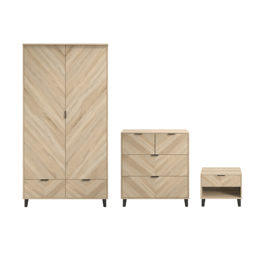 Serrato Bedroom Set - Oak - Furniturezone