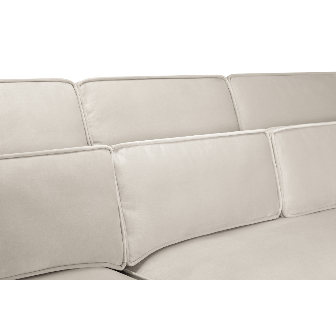 Sloane Large U Shape Cream Fabric Sofa - Furniturezone