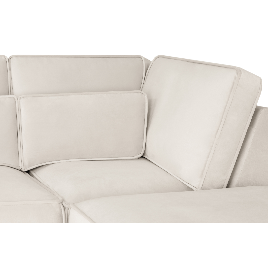Sloane Large U Shape Cream Fabric Sofa - Furniturezone