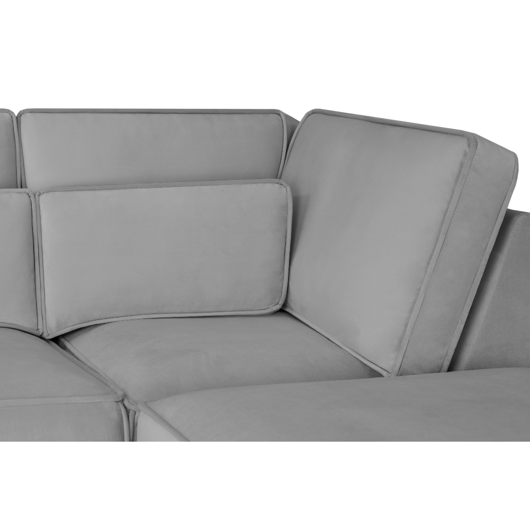 Sloane Large U Shape Grey Fabric Sofa - Furniturezone