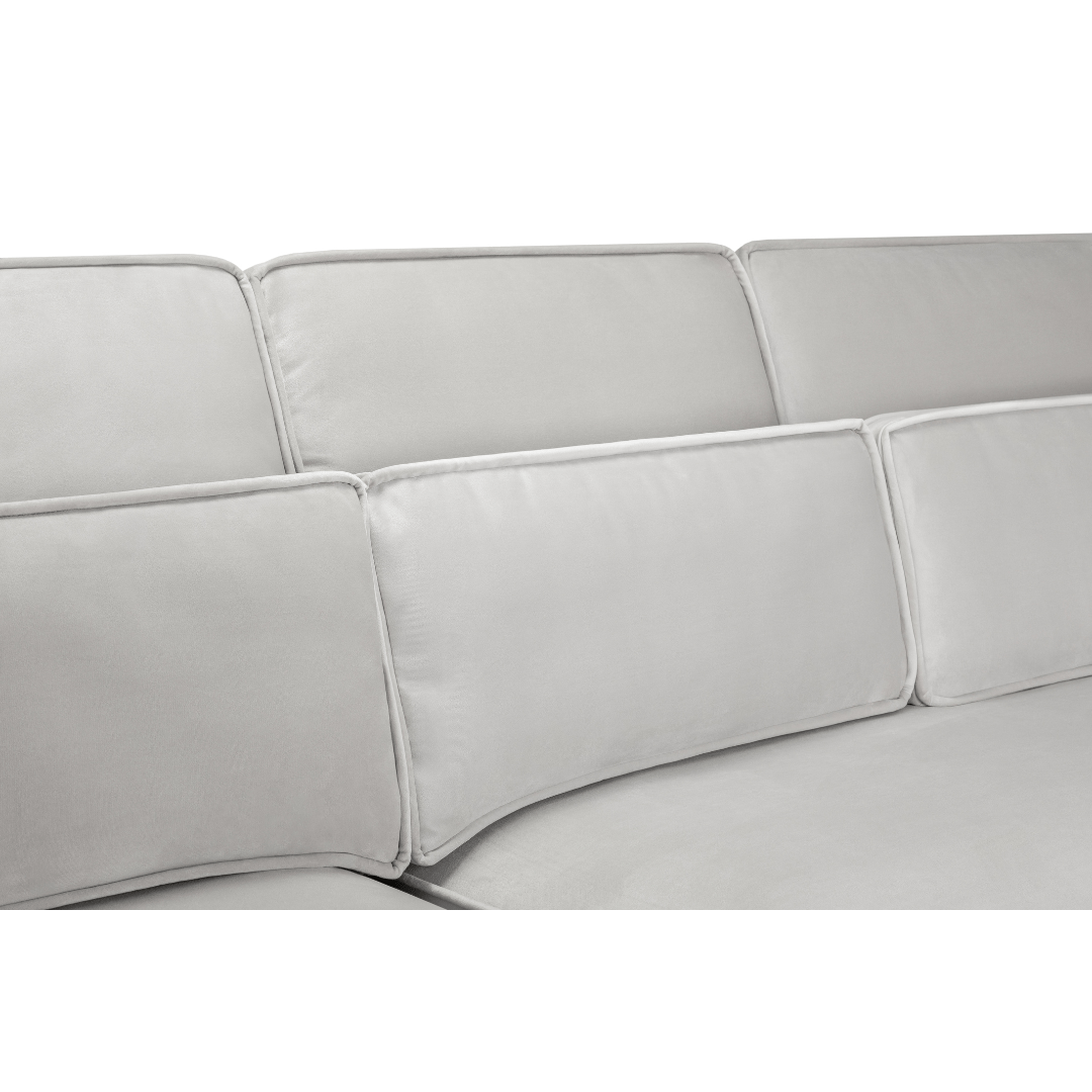 Sloane Large U Shape Silver Fabric Sofa - Furniturezone