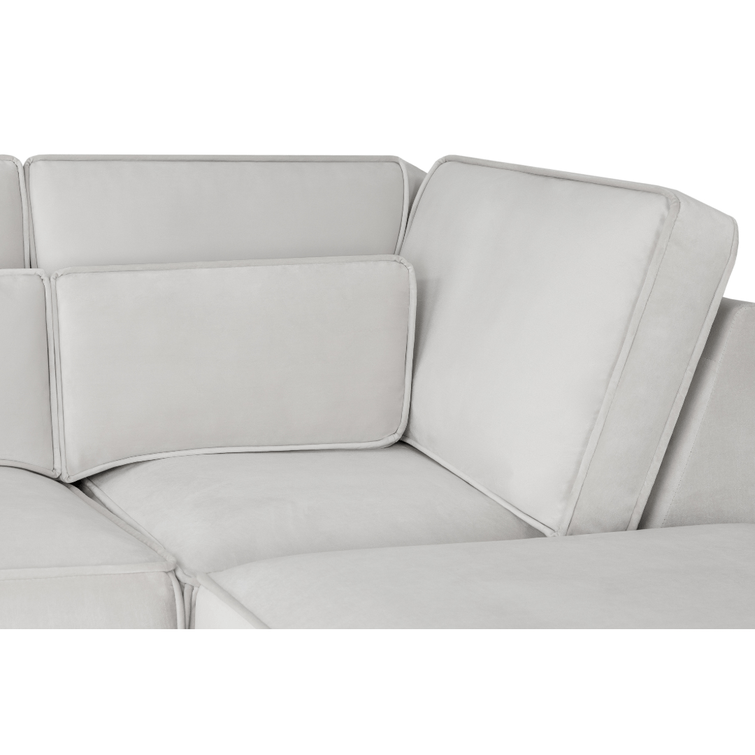 Sloane Large U Shape Silver Fabric Sofa - Furniturezone